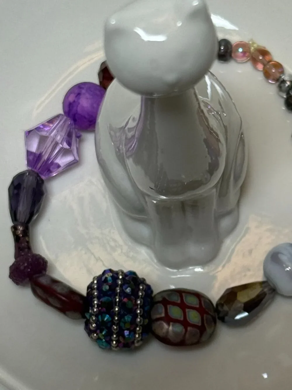 4 Stretchy Handcrafted Beaded Bracelets Purple Featuring Jesse James Beads
